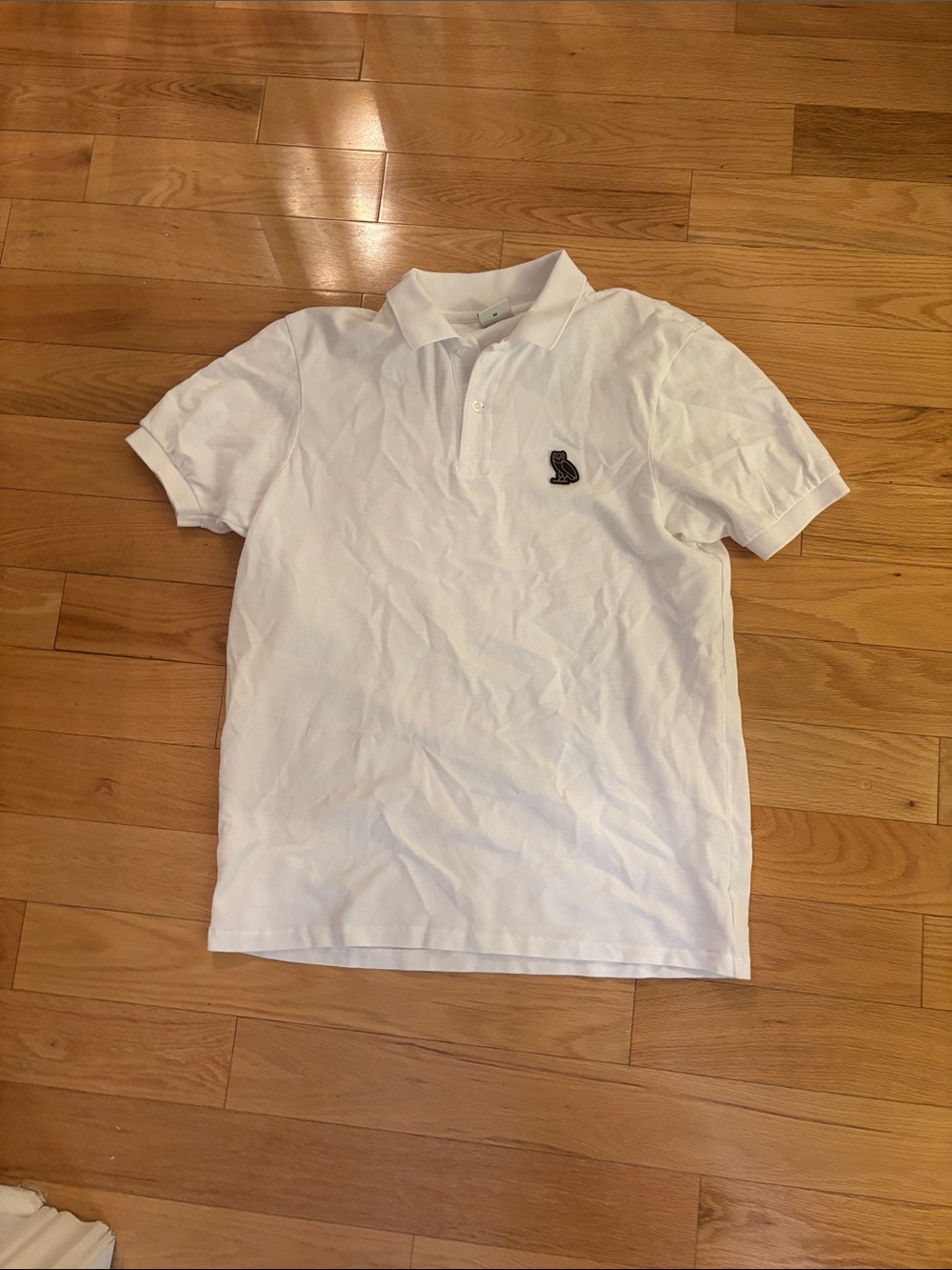 OVO Men's White Polo Shirt with Subtle Chest Patch